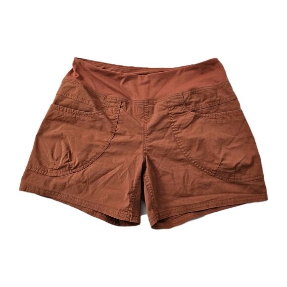 Prana Kanab Shorts Womens Large Orange Pull on Elastic Waist Hiking‎ Outdoor - Picture 1 of 8